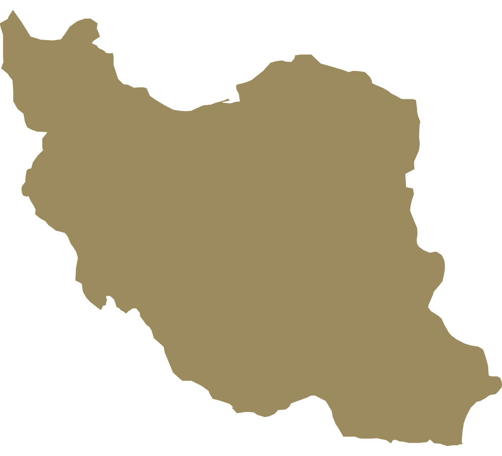 Carte de l'Iran, dont le contour évoque un chat assis