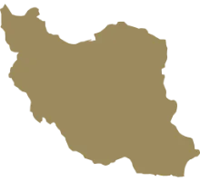 Carte de l'Iran, dont le contour évoque un chat assis